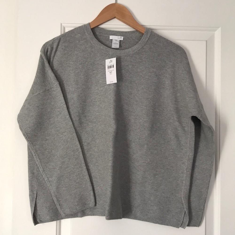 J Jill grey cotton sweater. NEW!